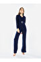 Women Notch Lapel Straight Leg Jumpsuit