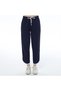Women's Navy Blue Color Slit Long Piped Pants (with Plus Size Option) - 2