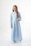 Girls Suzani Embroidery Detail Tie-Detail Waist Dress, Height-Length Children’s Modest Dress Age 7–14 - 5