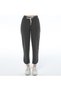 Women's Anthracite Color Slit Long Pants with Front Çima Stitching Piped (with Plus Size Option) - 2