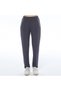 Women's Anthracite Color Pocket Stone Printed Front Seam Trousers (with Plus Size Option) - 2