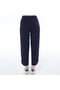 Women's Navy Blue Color Slit Long Piped Pants (with Plus Size Option) - 3