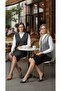 V-Neck Knitwear Vest 2-Piece Women's V-Neck Patterned Knitwear Vest Buttons Classic Cut Size 38-46 - 3