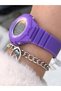 Brand Water Resist, Alarm, Lighted, Purple Silicone Cord Sports Women's Wristwatch - 6