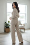 Bow Detail Long Sleeve Comfortable and Flexible Interlock Pajama Set - 5