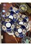 Esterhomedecor Porcelain Coaster Tea Saucer Navy Blue - 8