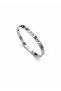 316L Steel Silver Color Roman Numeral Zircon Stone Tarnish Free Handcuff Bracelet - 6