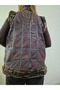 Patchwork Fur Inside-Genuine Leather Outside B Piped Detail Women's Vest - 6