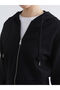 Black Hooded Soft Touch Women's Zippered Sweatshirt - 3