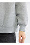 Gray Crew Neck Oversized Women's Thick Sweatshirt - 4