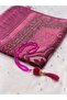 Silvery Luxury Velvet Prayer Rug Dowry Prayer Rug with Prayer Beads as a Gift - 3