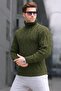 Khaki Turtleneck Men's Knitwear Sweater 6854