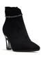 25K173 Women's Stoned Black Suede Heeled Boots - 8