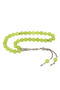 Natural Stone Metal Tasseled Green Jade Stone Rosary