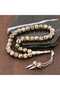 Natural Stone Metal Tasseled Dalmatian Jasper Stone Rosary - 2