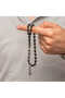 Silver Kazaz Tassel Black Crimped Amber Prayer Beads - 2