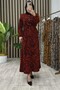 Pregnant Women's Dress Velvet Karin Fabric Hijab Dress Red Color