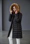 Inflatable Black Jacket with Snap Fasteners and Zipper Closure K Hooded - 2