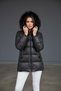 Inside Filling Zipper Closure K Hooded Inflatable Black Coat