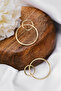 Vip Double Ring Earrings Metal Earrings with Steel Tips 3.5cm - 6