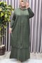 Women's Clothing Large Size 1 Cold Knitwear Vest Set Corded Fabric Double Suit with Dress - 7