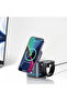 Wi-W 024 Rubik's Cube Ambient Light 15 W 3 in 1 Wireless Charging Stand for Phone & Smart Watch - 2