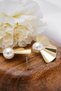 Vip Plate Pearl Earrings Metal Earrings with Steel Tips 4.5cm - 4