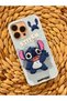 iPhone 13 Pro Max (6.7 Inch) Compatible Cute Stitch Patterned Soft Dough Silicone Case with Stand
