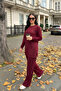 Women's Long Tunic Pants Set – Burgundy - 4