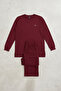 Women's Long Tunic Pants Set – Burgundy - 8
