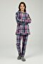 Women's Winter Fleece Bottom-Top Elastic Waist Hooded Pajama Set - 8