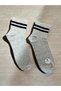 6 Pairs of Gray and Black Striped Men's College Tennis Sports Socks - 2