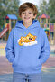 Bulut Ustunde Yatan Kedi Printed 3 İplik Ş Fleece-Lined K Hooded Children's Sweat
