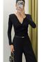 Pre-Tied Black Blouse - 3