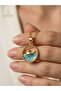 Sea Wave Whale Figured Steel Necklace Gold Color Premium Design - 3