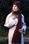 Scarf and Beanie Set Burgundy Color