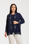 Plus Size Women's Suit with Folded Collar