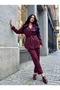 İhal Puf Scuba Fabric B Printed Special Design Suit with Fur, Zipper Detail and Lining, Including Rose and Sash - 2