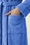 100% Cotton Unisex Bathrobe with Shawl Collar and Pockets, Large Size 3XL 4XL Blue Men's and Women's Bathrobe - 6