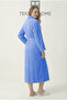 100% Cotton Unisex Bathrobe with Shawl Collar and Pockets, Large Size 3XL 4XL Blue Men's and Women's Bathrobe - 7