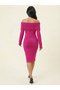Women's Madonna Collar Knitwear Dress - 3