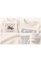 Baby Kids 2-Piece Set Cool Bear Printed Ecru Ribbed Sweatshirt + Gray Ribbed Pants Set 100% Cotton - 3