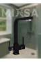Luxury Square Purified Black Kitchen Sink Faucet (Hot-Cold Inlet, Brass Material, Rustproof) - 4