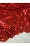 Red Sequin Fabric Stretchable - Red Zara Sequin Fabric - 4