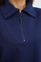 Women's Navy Blue 3-Piece Tracksuit Set Zippered Sweatshirt Shorts Pants - 5
