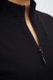 Women's Black Zippered Crop Sweatshirt - 5