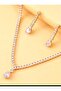 Gold Elegant Zircon Stone Silver Necklace Earring Set – Special Occasion Jewelry Set - 4