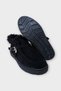 Women's Boots with Fur Inside, Single Strap Buckle Detail, Black - 5
