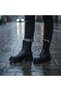 Women's Black Chelsea Boots Side Elastic Laceless Casual Winter Thick Soled - 4