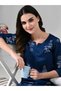 Women Printed 3/4 Sleeves Top and Pyjama Set - 4